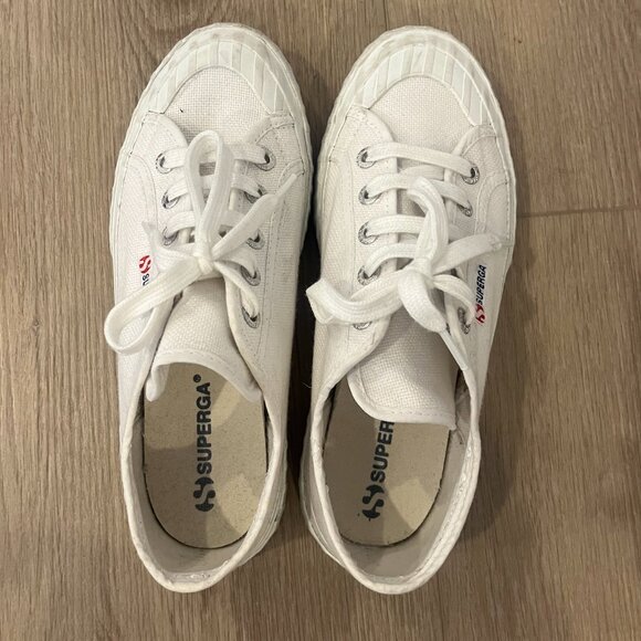 COPY - Superga 2630 Stripe Low Cut Sneakers, White Size 37 - Picture 1 of 5